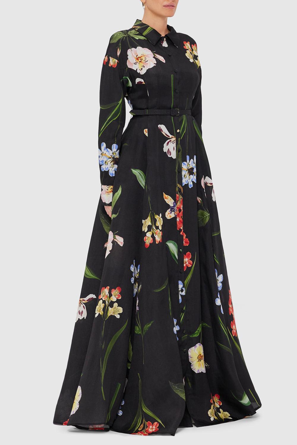 Josephine Gown - Ebony-EBONY-4-CLOTHINGDRESSGOWN-LEO LIN
