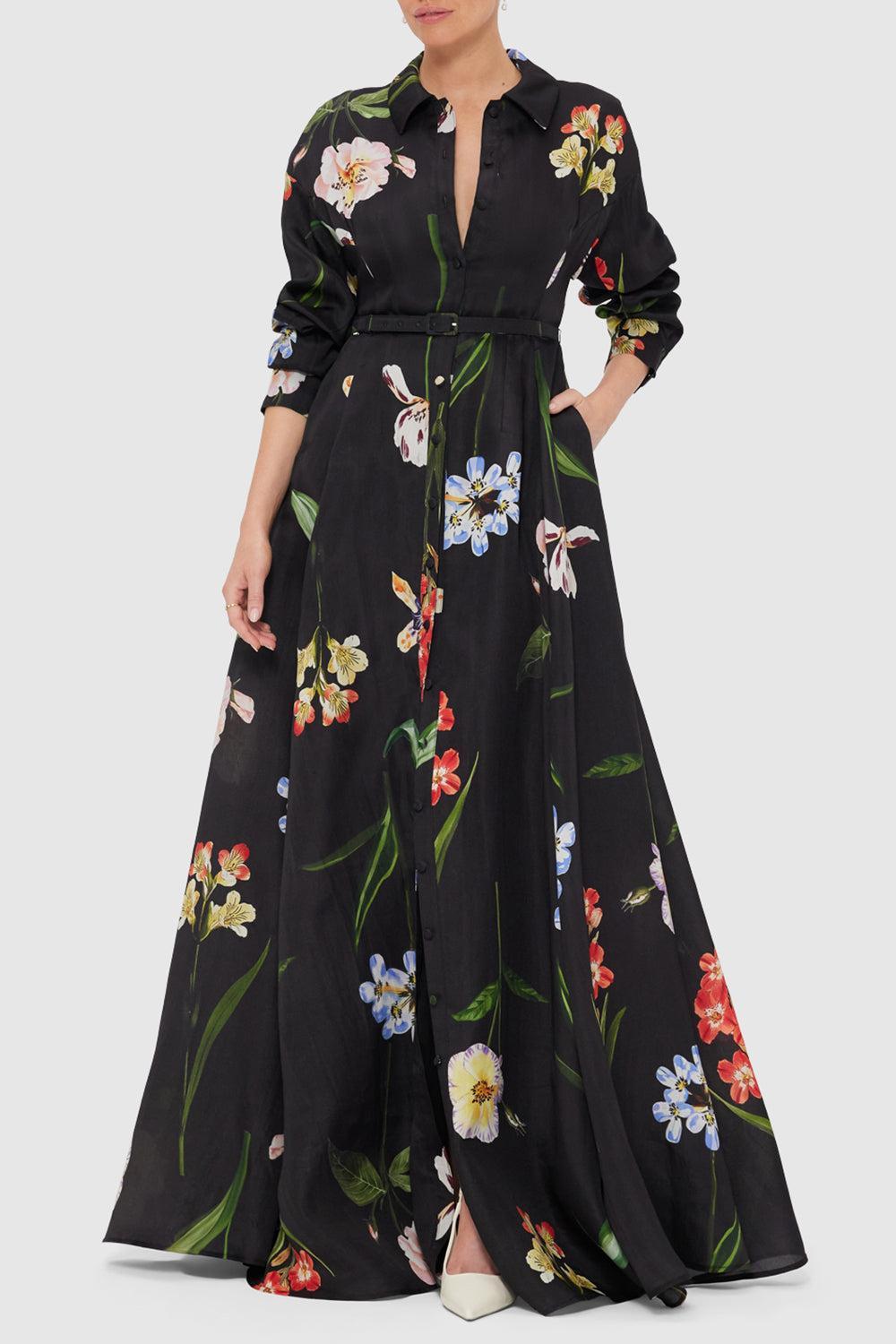 Josephine Gown - Ebony-EBONY-4-CLOTHINGDRESSGOWN-LEO LIN