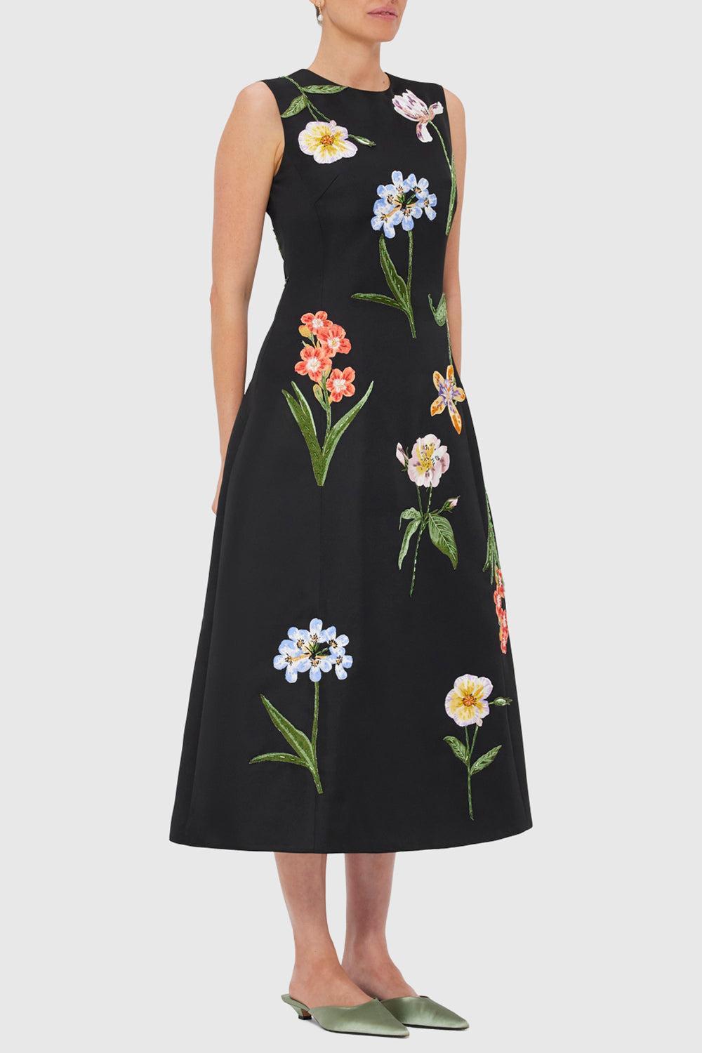 Cleo Midi Dress-EBONY-2-CLOTHINGDRESSCASUAL-LEO LIN