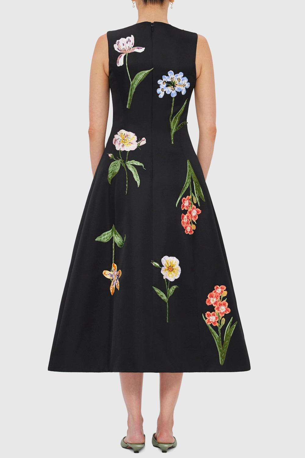 Cleo Midi Dress-EBONY-2-CLOTHINGDRESSCASUAL-LEO LIN