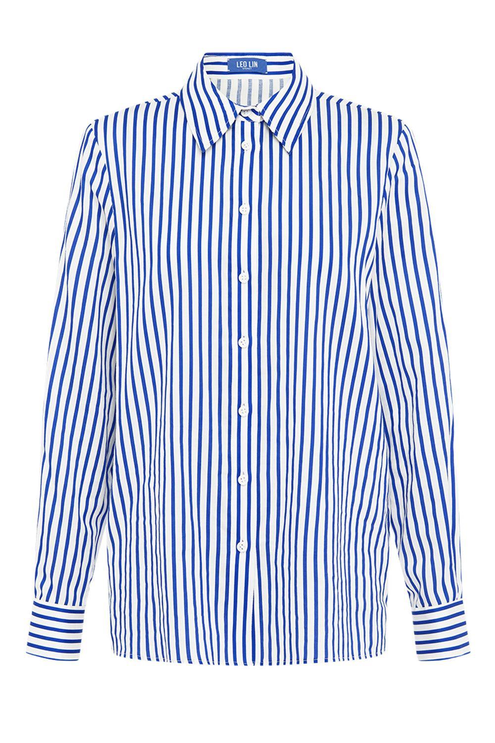 Rosaline Shirt-NAVY/WHITE-2-CLOTHINGTOPBLOUSE-LEO LIN