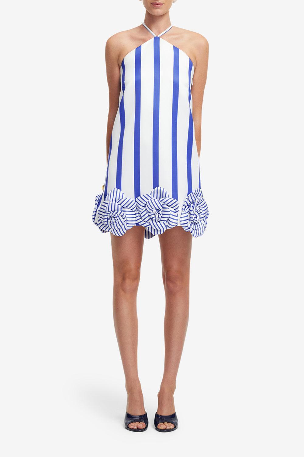 Suzy Mini Dress-NAVY/WHITE-2-CLOTHINGDRESSCOCKTAIL-LEO LIN