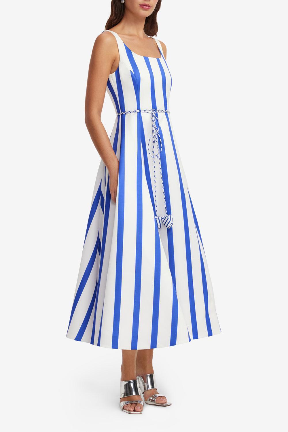 Serafina Maxi Dress-NAVY/WHITE-2-CLOTHINGDRESSCASUAL-LEO LIN