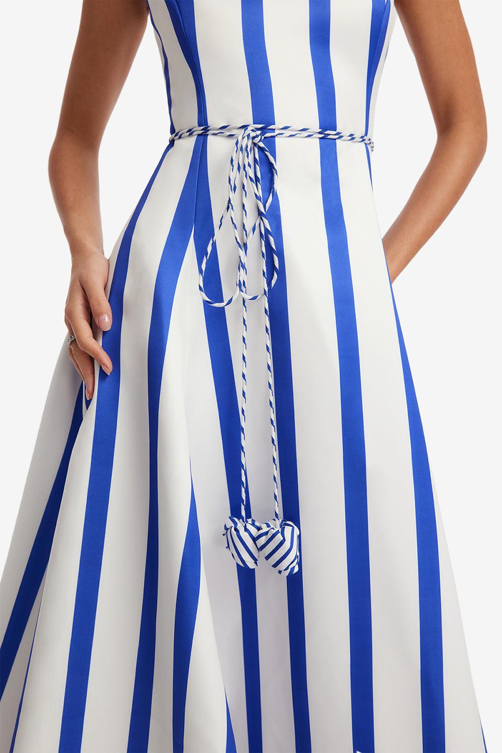 Serafina Maxi Dress-NAVY/WHITE-2-CLOTHINGDRESSCASUAL-LEO LIN