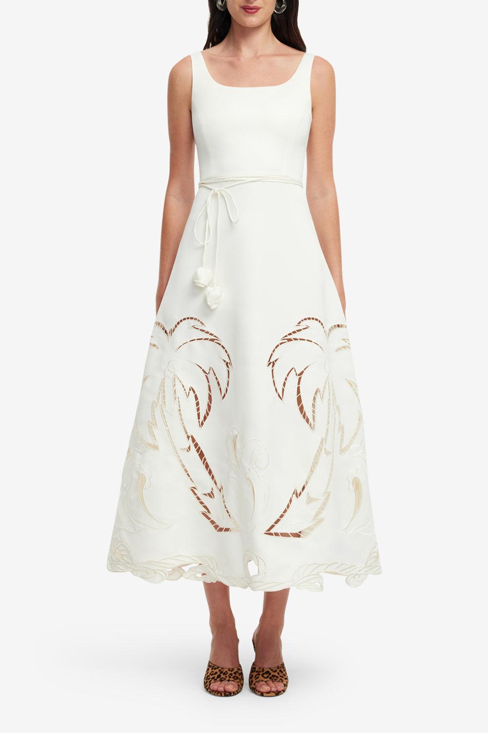 Serafina Applique Maxi Dress-VANILLA-2-CLOTHINGDRESSCASUAL-LEO LIN