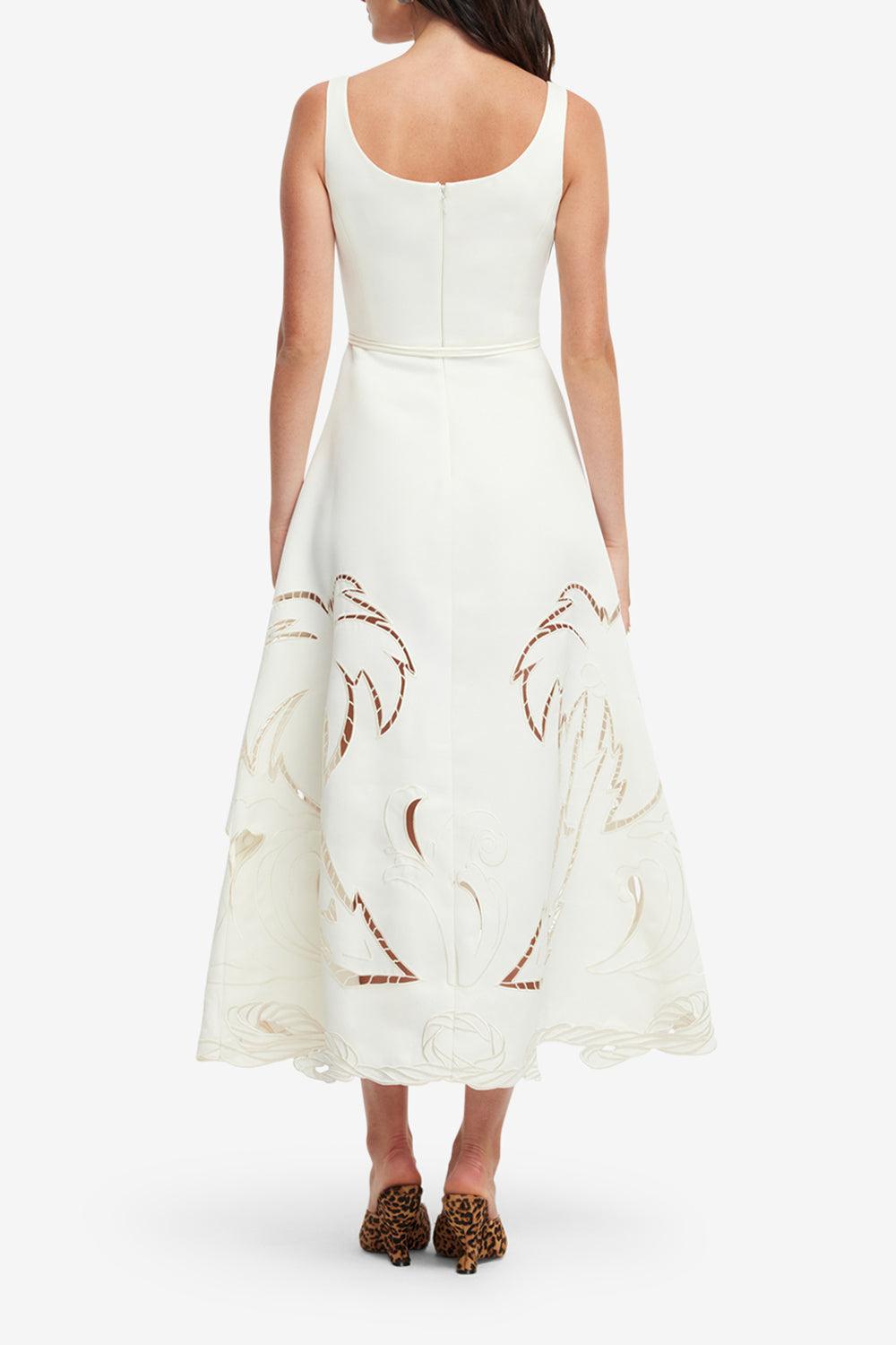Serafina Applique Maxi Dress-VANILLA-2-CLOTHINGDRESSCASUAL-LEO LIN