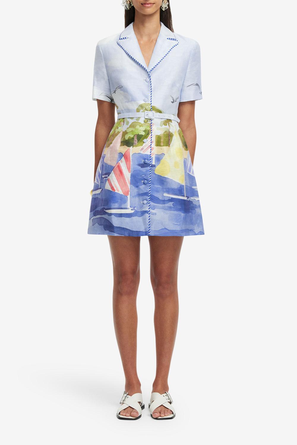 Brigitte Mini Dress-NAUTPRNT-2-CLOTHINGDRESSCASUAL-LEO LIN