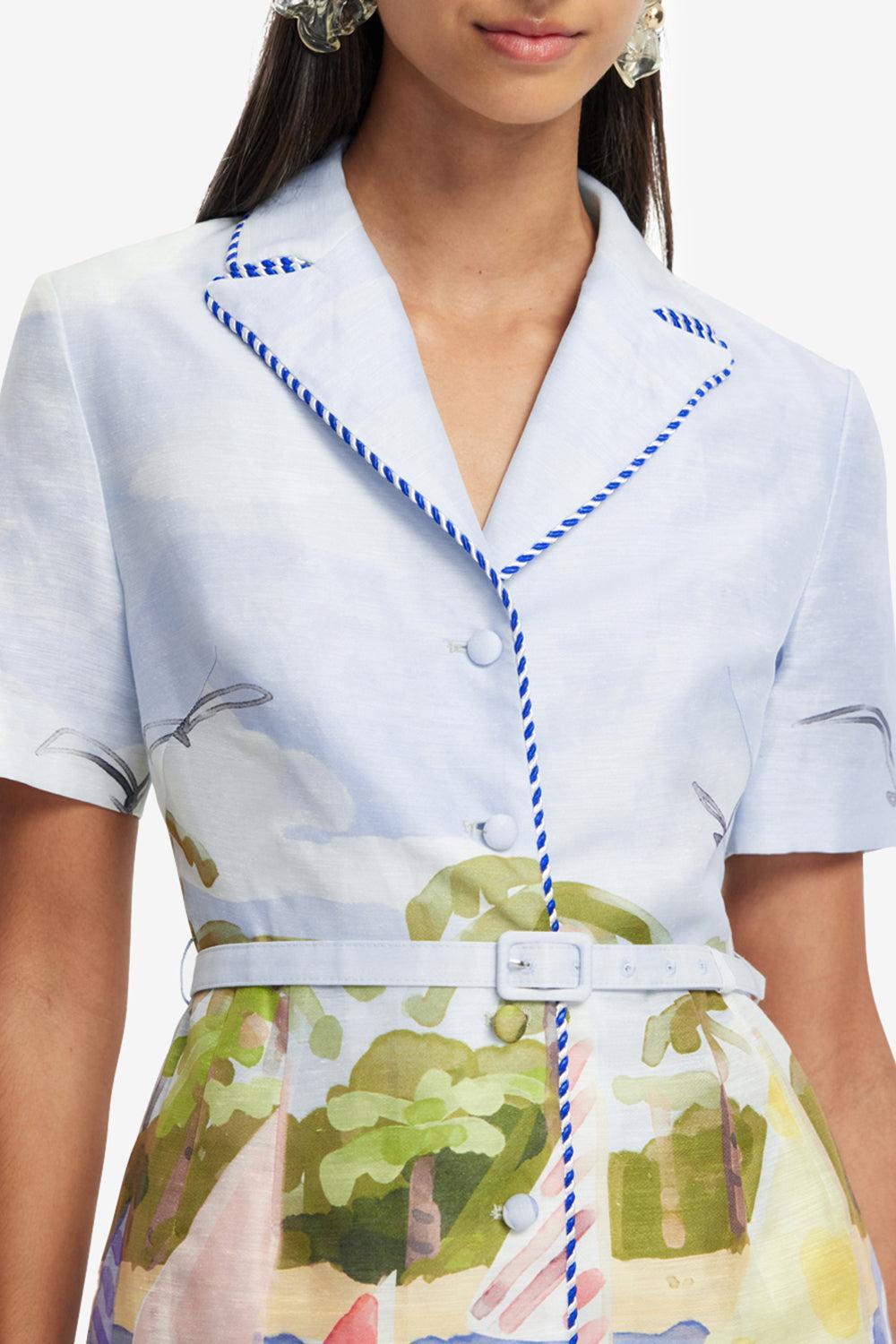 Brigitte Mini Dress-NAUTPRNT-2-CLOTHINGDRESSCASUAL-LEO LIN