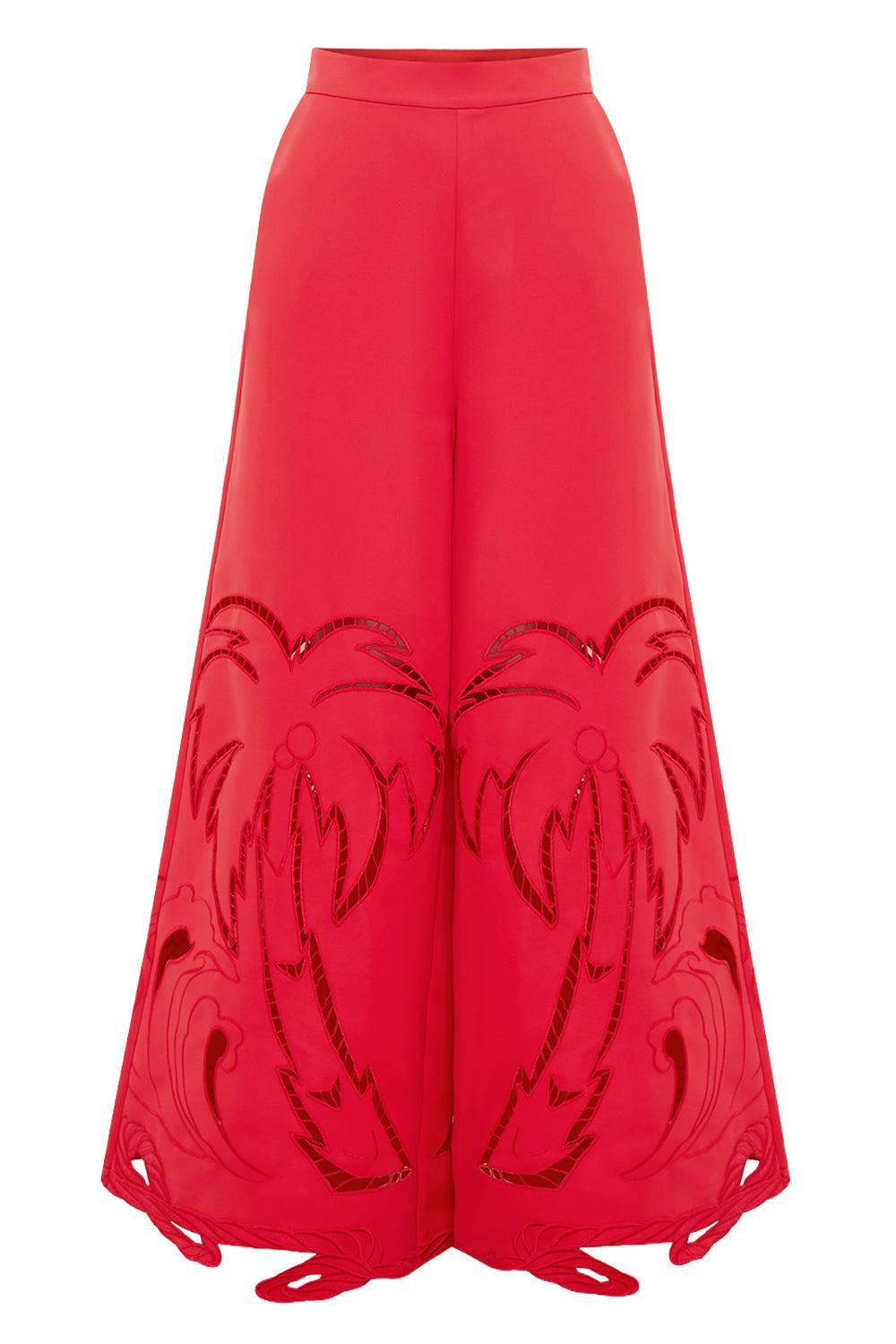 Theodora Pants-SCARLET-2-CLOTHINGPANTWIDE LEG-LEO LIN