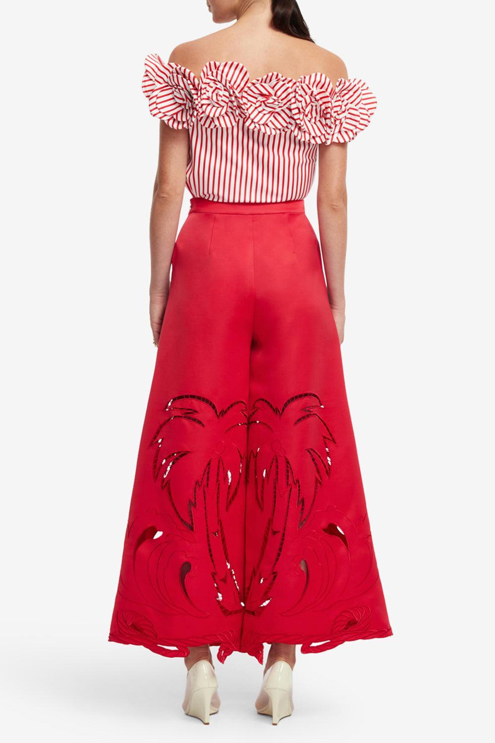 Theodora Pants-SCARLET-2-CLOTHINGPANTWIDE LEG-LEO LIN