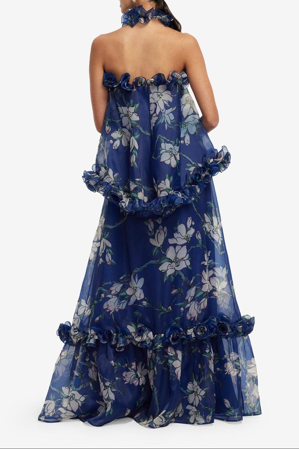 Michelle Ruffled Halterneck Top-MIDNIGHT-2-CLOTHINGDRESSCASUAL-LEO LIN