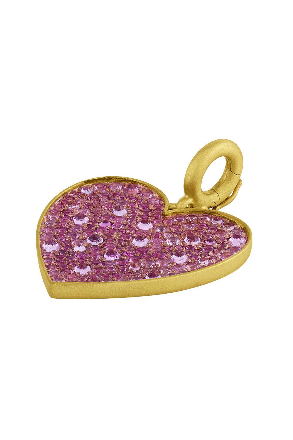 Large Pink Sapphire Heart Pendant-YELLOW GOLD-JEWELRYFINE JEWELPENDANT-LEIGH MAXWELL