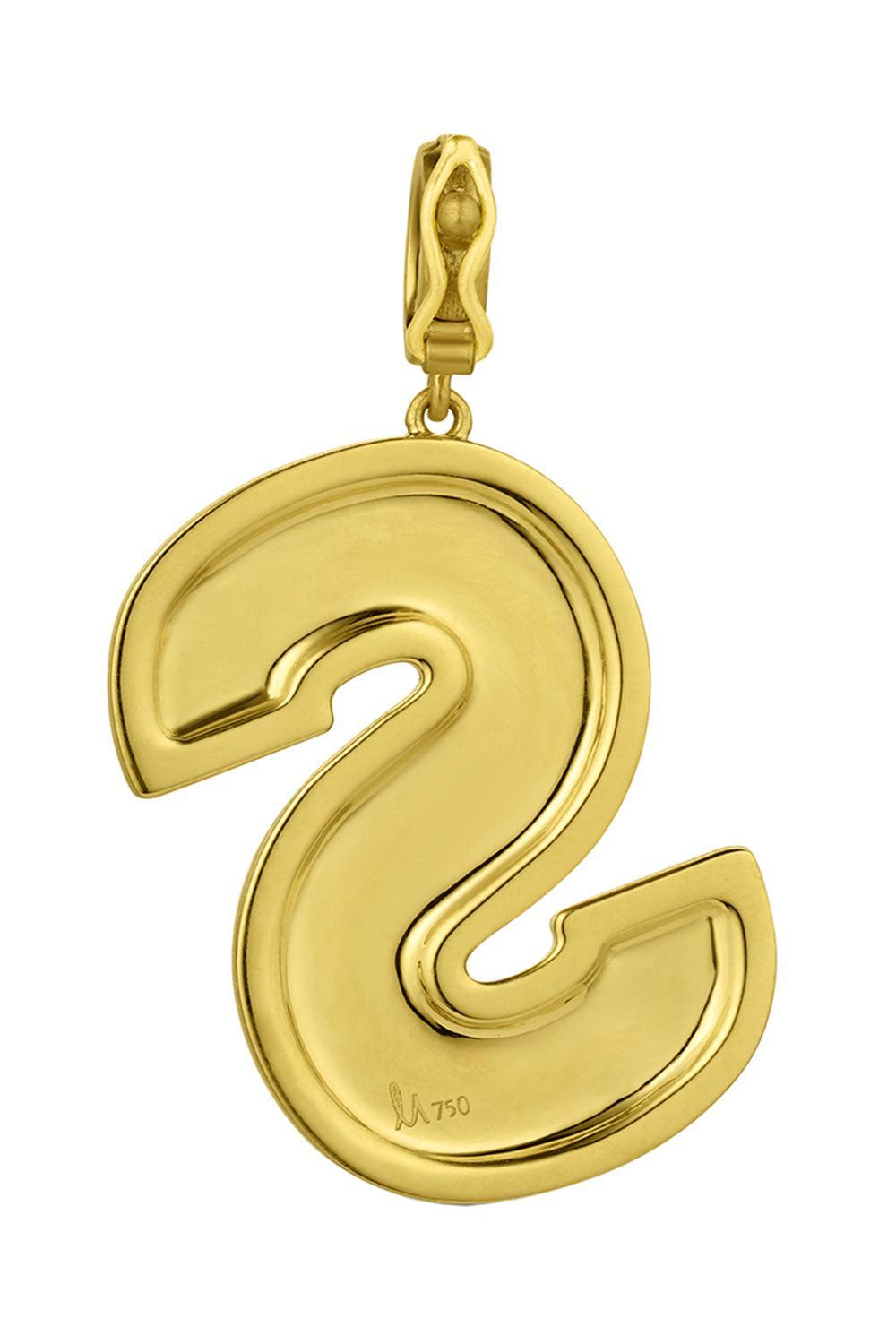 Large Ridged Initial Pendant-YELLOW GOLD-JEWELRYFINE JEWELPENDANT-LEIGH MAXWELL