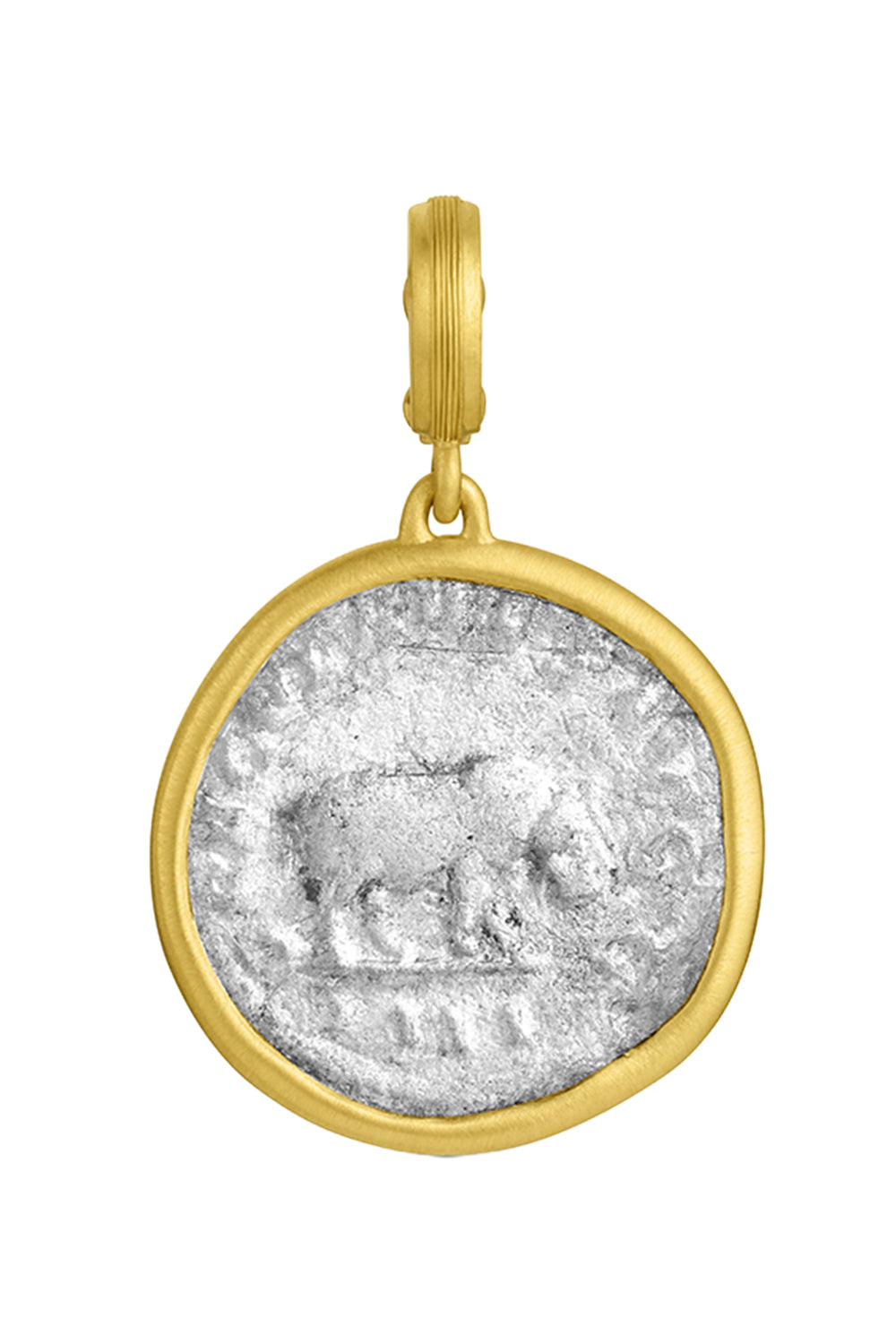 Hippo Ancient Silver Coin Pendant