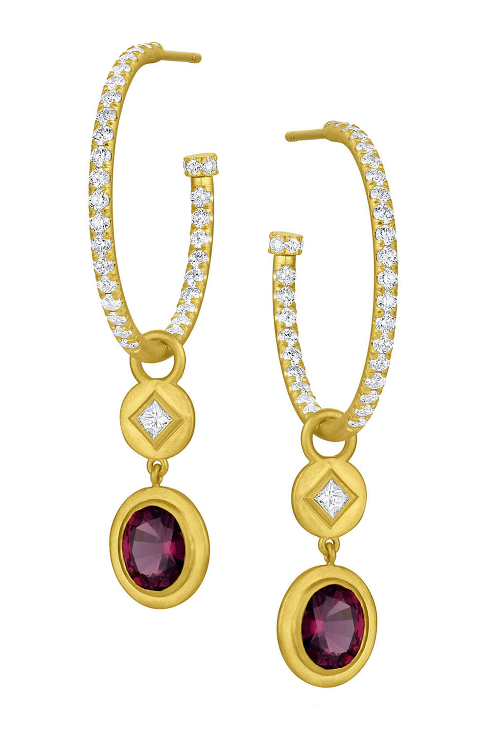 Spinel Diamond Gemstone Ear Charms