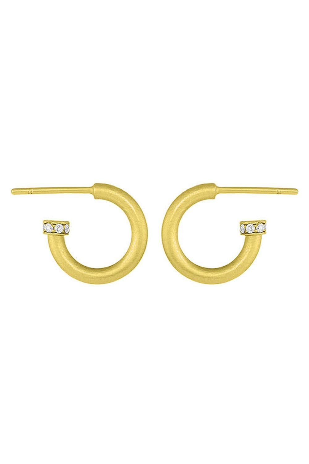 Amani Diamond Mini Hoop Earrings-YELLOW GOLD-JEWELRYFINE JEWELEARRING-LEIGH MAXWELL