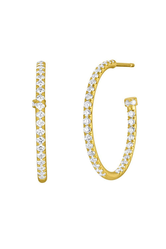 Diamond Pavé Medium Hoop Earrings