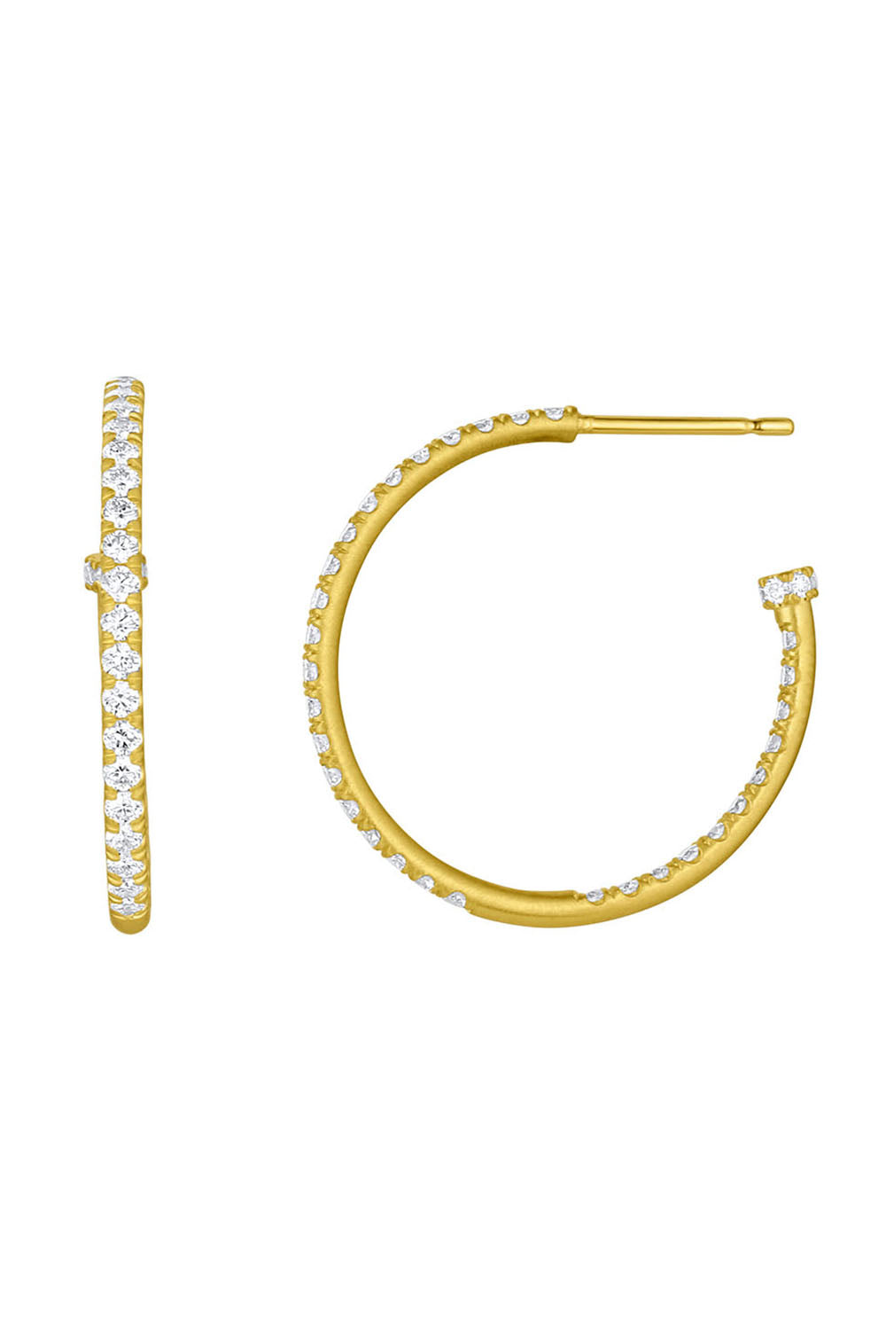 Diamond Pavé Medium Hoop Earrings
