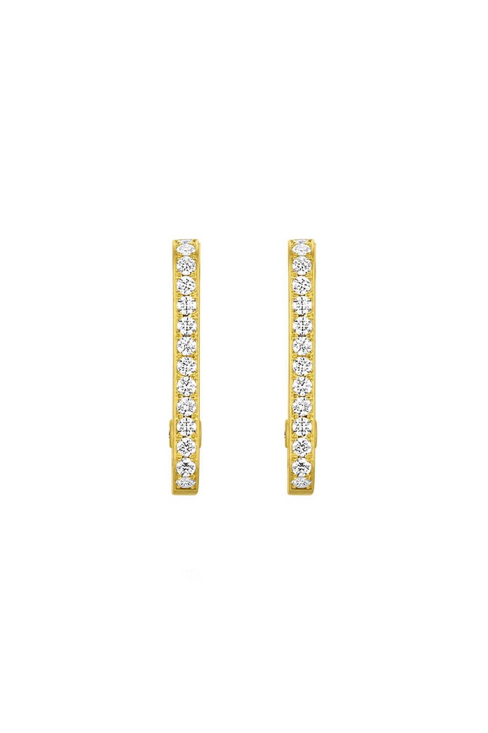 Diamond Flower Rectangle Hoop Earrings