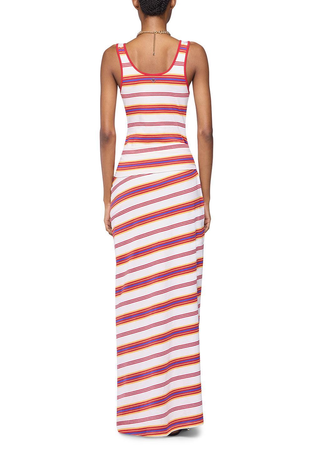 Stripe Robe Dress-CRM/ORNG-34-CLOTHINGDRESSCASUAL-RABANNE