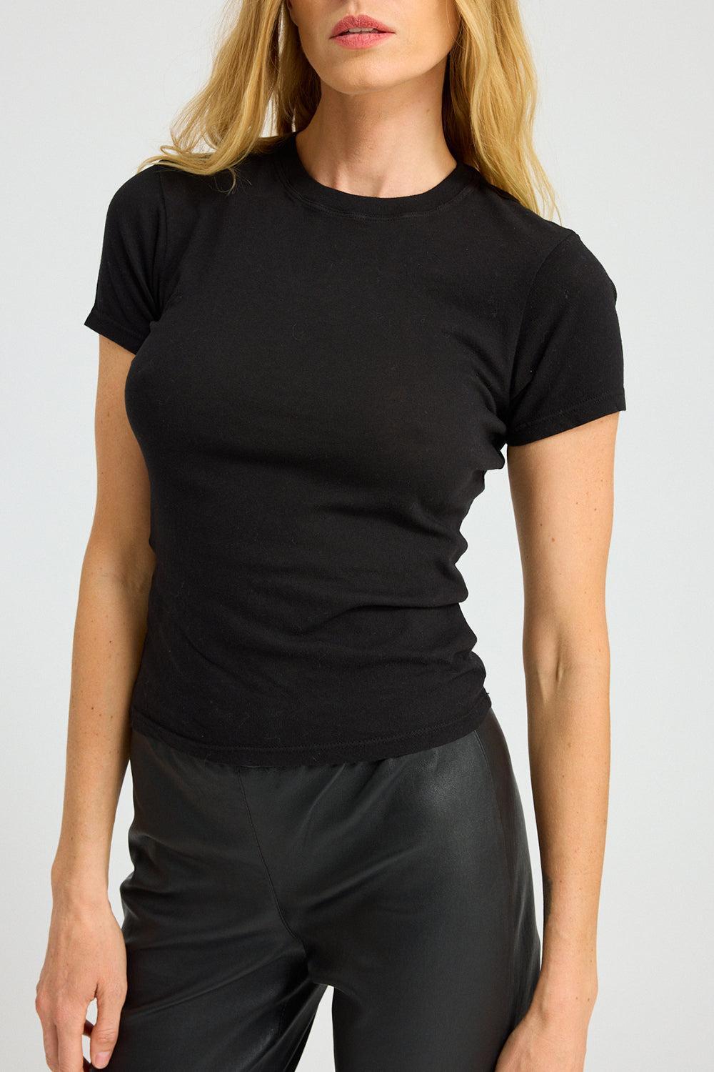 Baby Tee - Black-BLACK-XS-CLOTHINGTOPT-SHIRT-SPRWMN