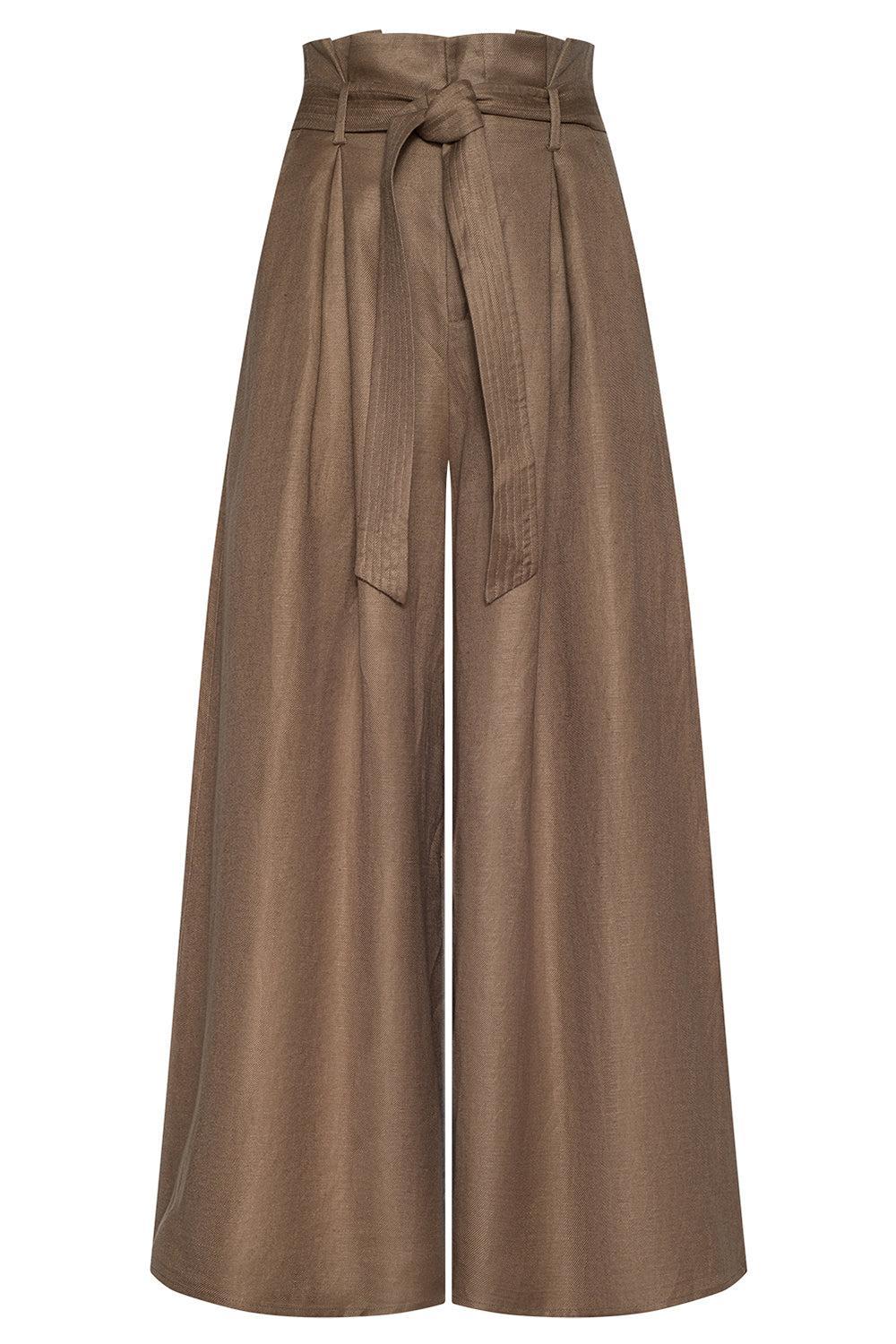 Lowen Crop Pant-BROWN-2-CLOTHINGPANTWIDE LEG-L'AGENCE