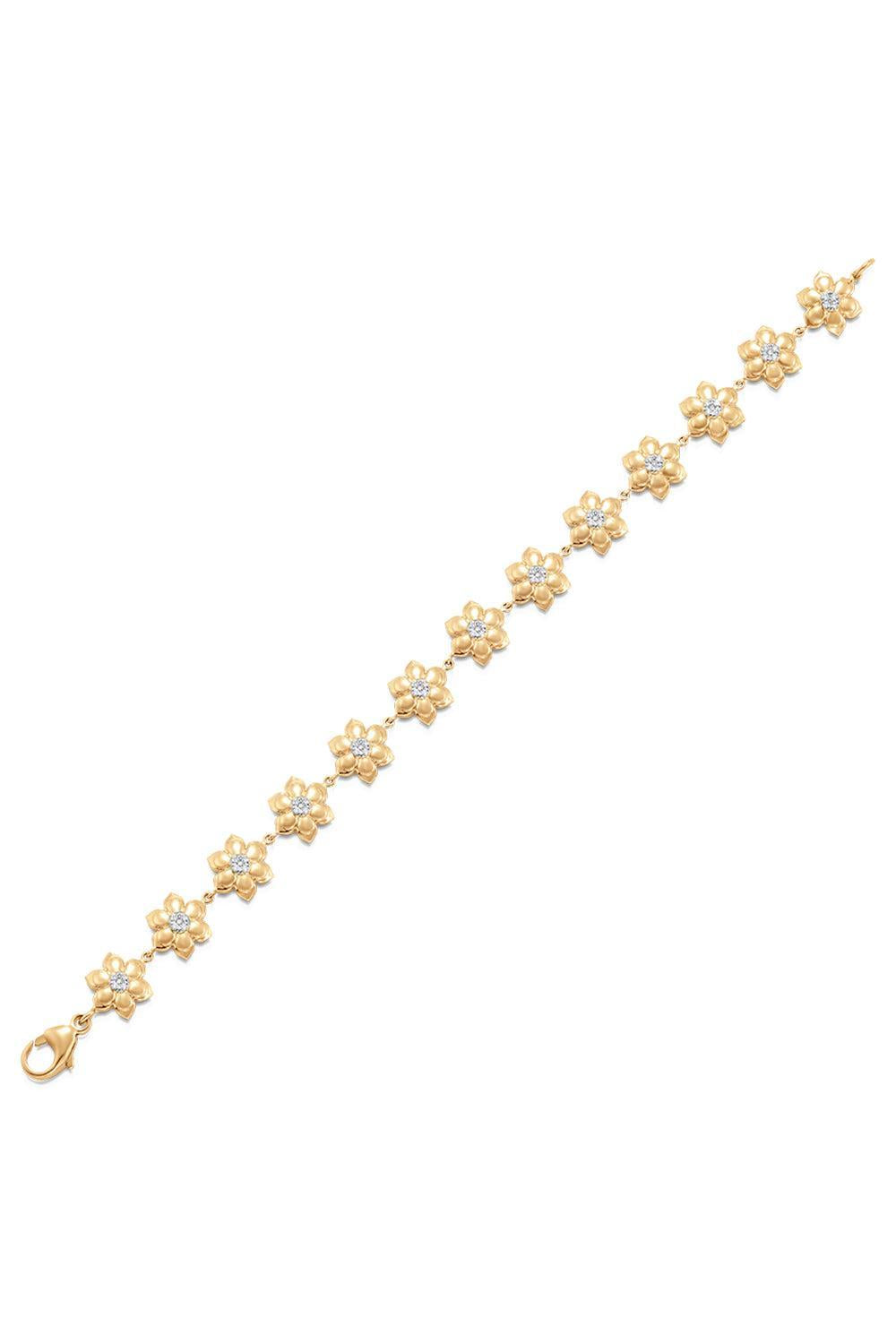 Diamond Lierre Flower Bracelet-YELLOW GOLD-6.5-JEWELRYFINE JEWELBRACELET O-SARA WEINSTOCK