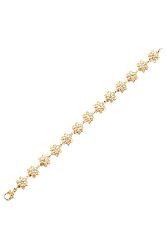 Diamond Lierre Flower Bracelet-YELLOW GOLD-6.5-JEWELRYFINE JEWELBRACELET O-SARA WEINSTOCK