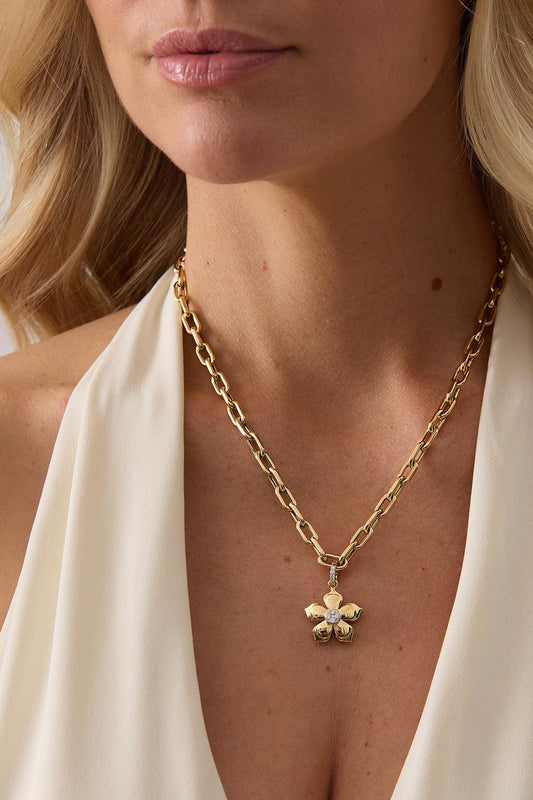 Diamond Lierre Charm-YELLOW GOLD-JEWELRYFINE JEWELPENDANT-SARA WEINSTOCK