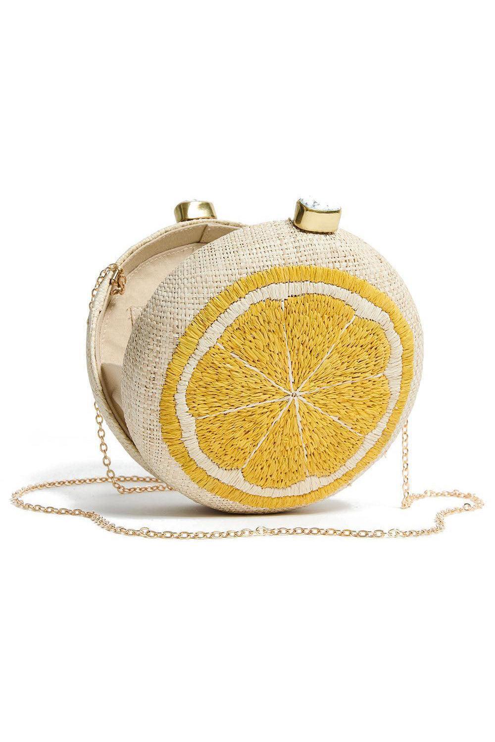 Lemon Slice Clutch-NAT/YLLW-HANDBAGCLUTCHES-PAMELA MUNSON