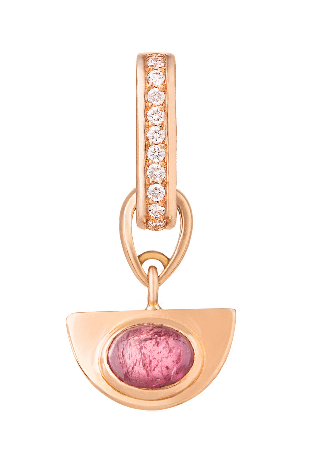 Pink Tourmaline Diamond Liberté Half Moon Charm
