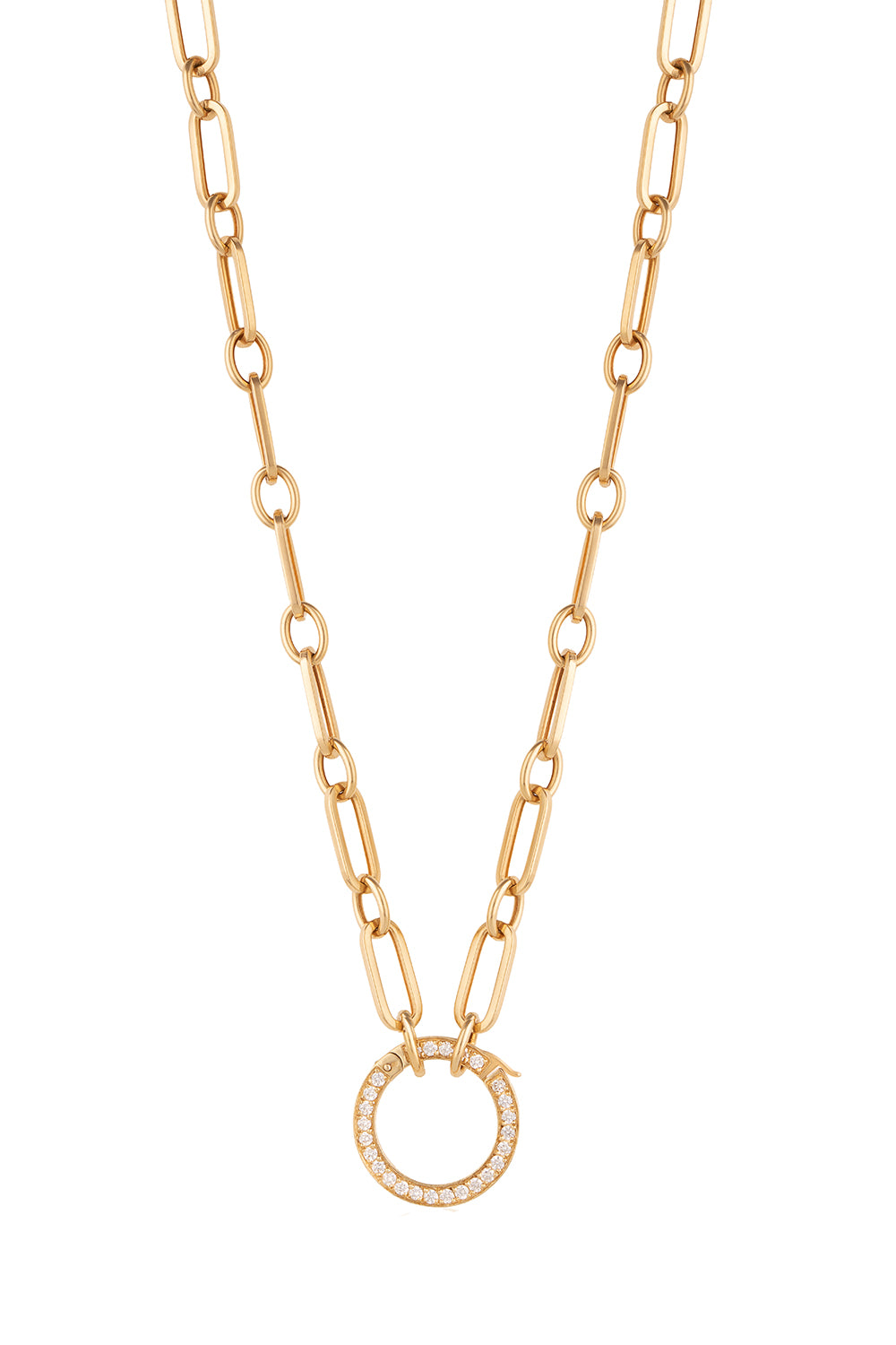 Diamond Liberté Rectangular Hooked Chain Necklace