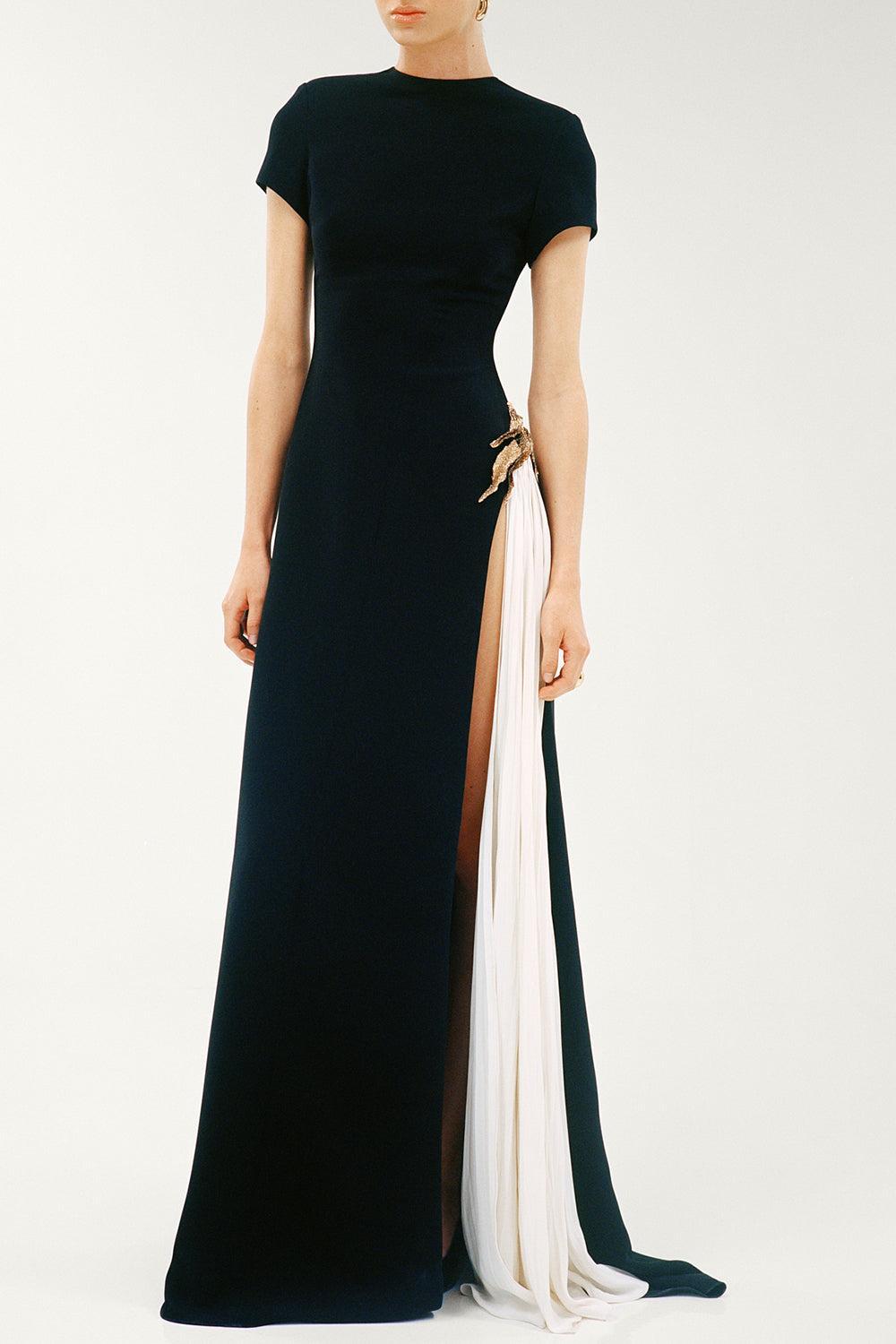 Short Sleeve Maxi Dress-BLACK-38-CLOTHINGDRESSGOWN-MARMAR HALIM