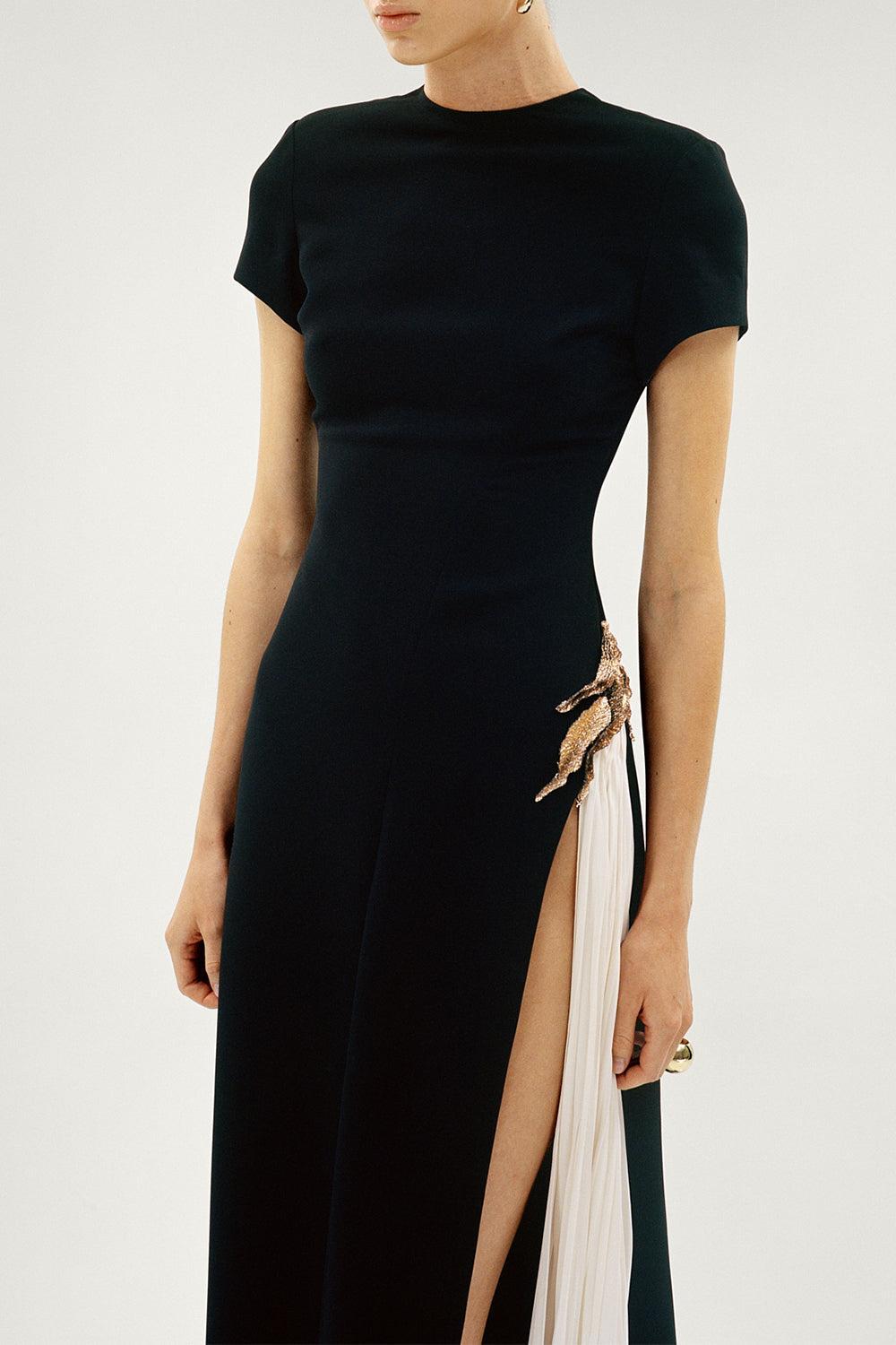 Short Sleeve Maxi Dress-BLACK-38-CLOTHINGDRESSGOWN-MARMAR HALIM
