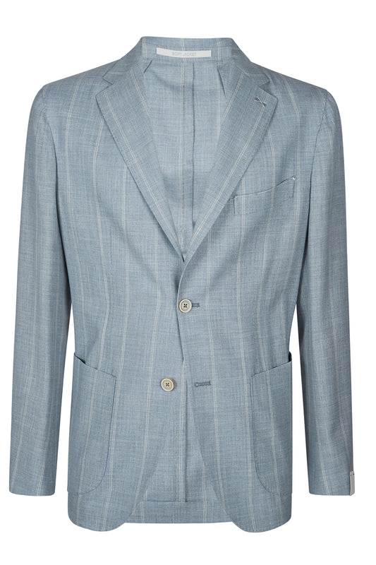 Single Breasted Soft Jacket - Blue