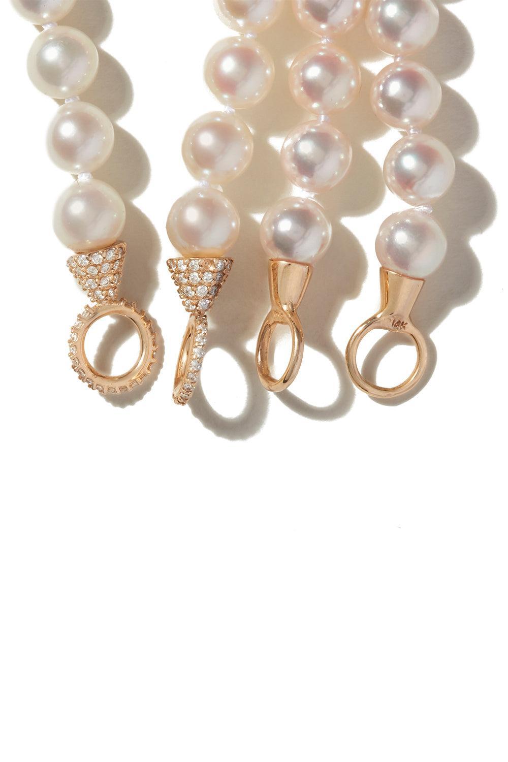 Diamond Pearl Loop Strand Necklace-YELLOW GOLD-JEWELRYFINE JEWELNECKLACE O-MARLA AARON