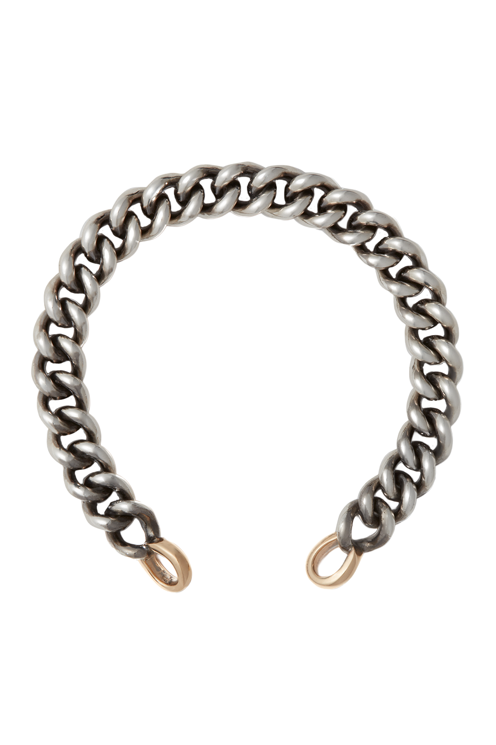 Minimega Curb Chain Bracelet - Silver Yellow Gold-SILVER-JEWELRYFINE JEWELBRACELET O-MARLA AARON
