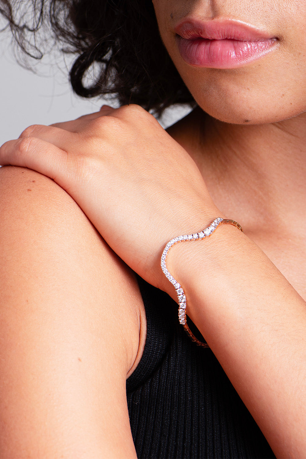 Diamond Half Pave Radiant Bracelet