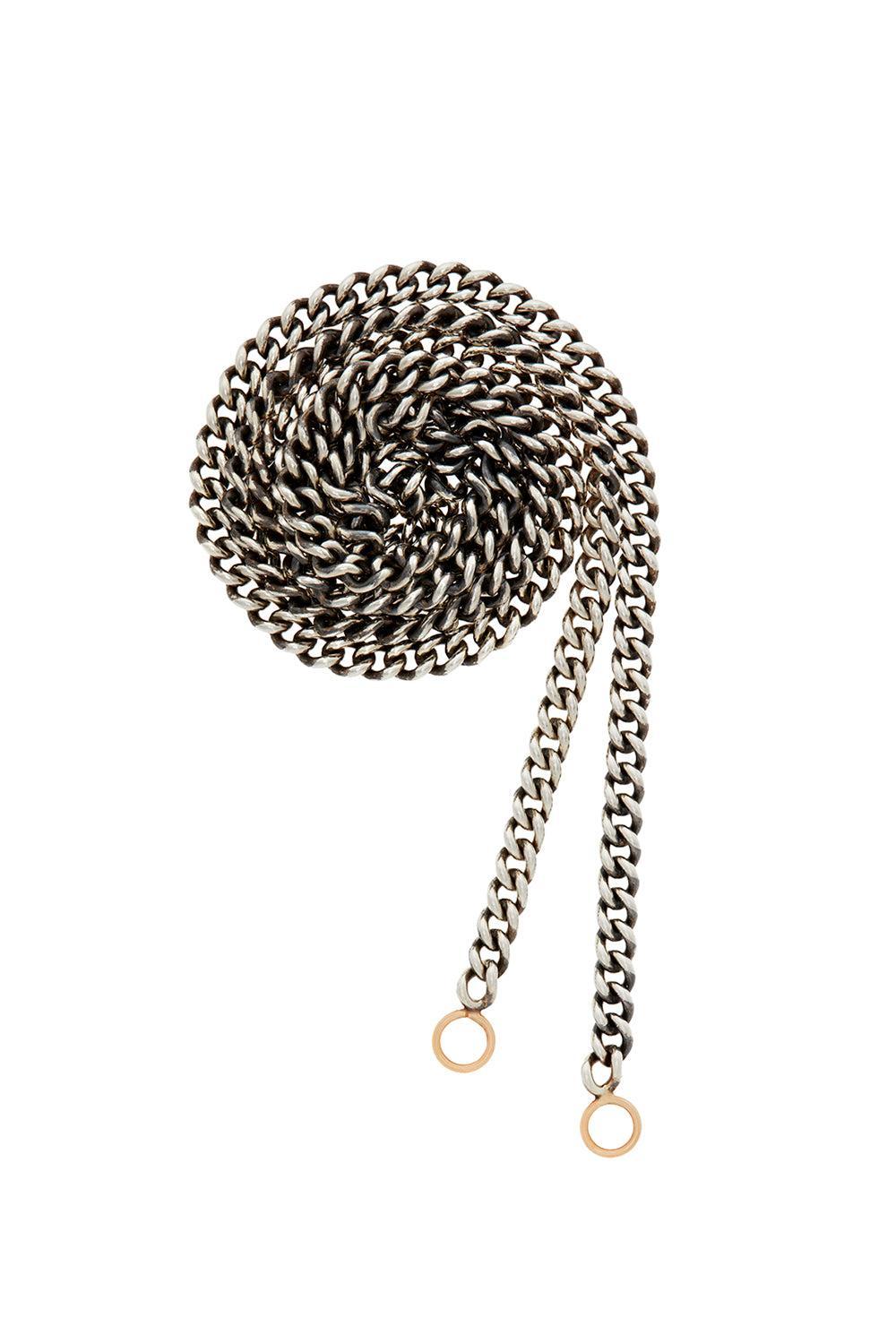 Mixed Metal Heavy Curb Chain Necklace-SILVER-32-JEWELRYFINE JEWELNECKLACE O-MARLA AARON