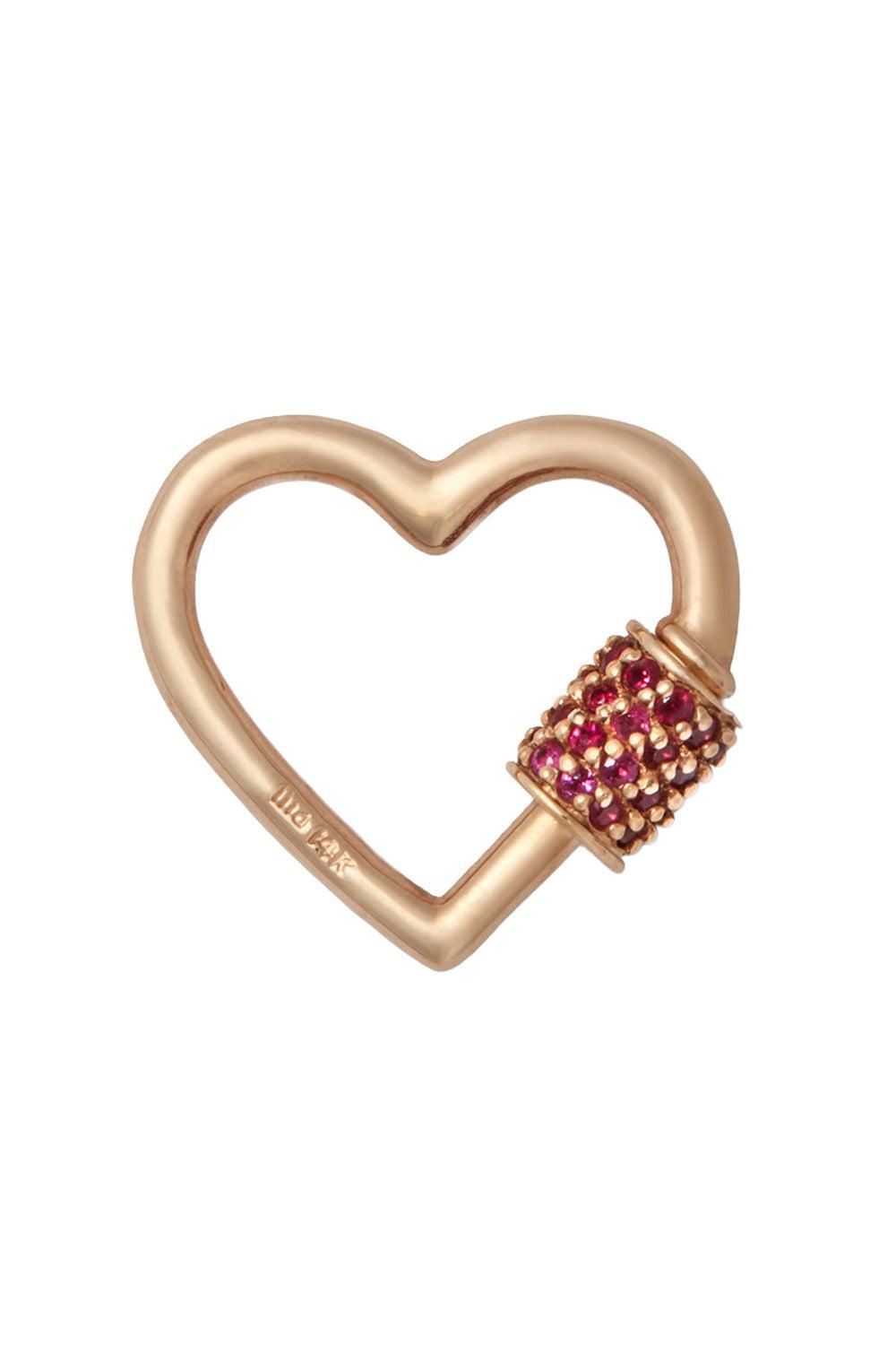 Ruby Stoned Baby Heartlock-YELLOW GOLD-JEWELRYFINE JEWELPENDANT-MARLA AARON
