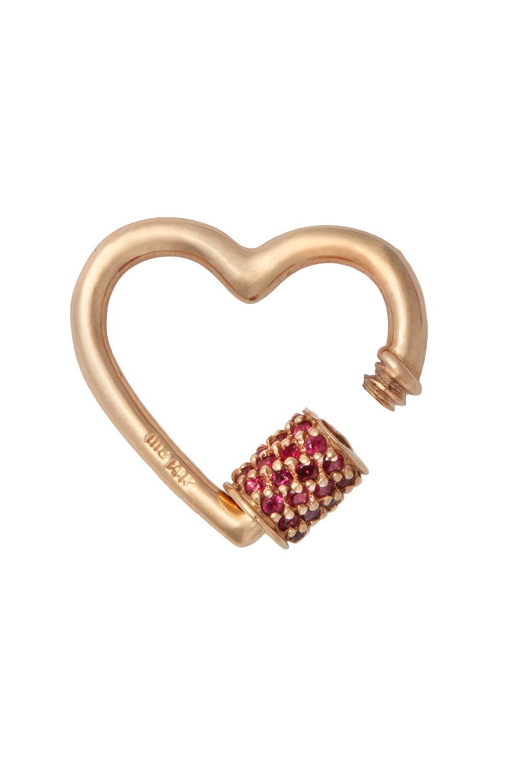 Ruby Stoned Baby Heartlock-YELLOW GOLD-JEWELRYFINE JEWELPENDANT-MARLA AARON