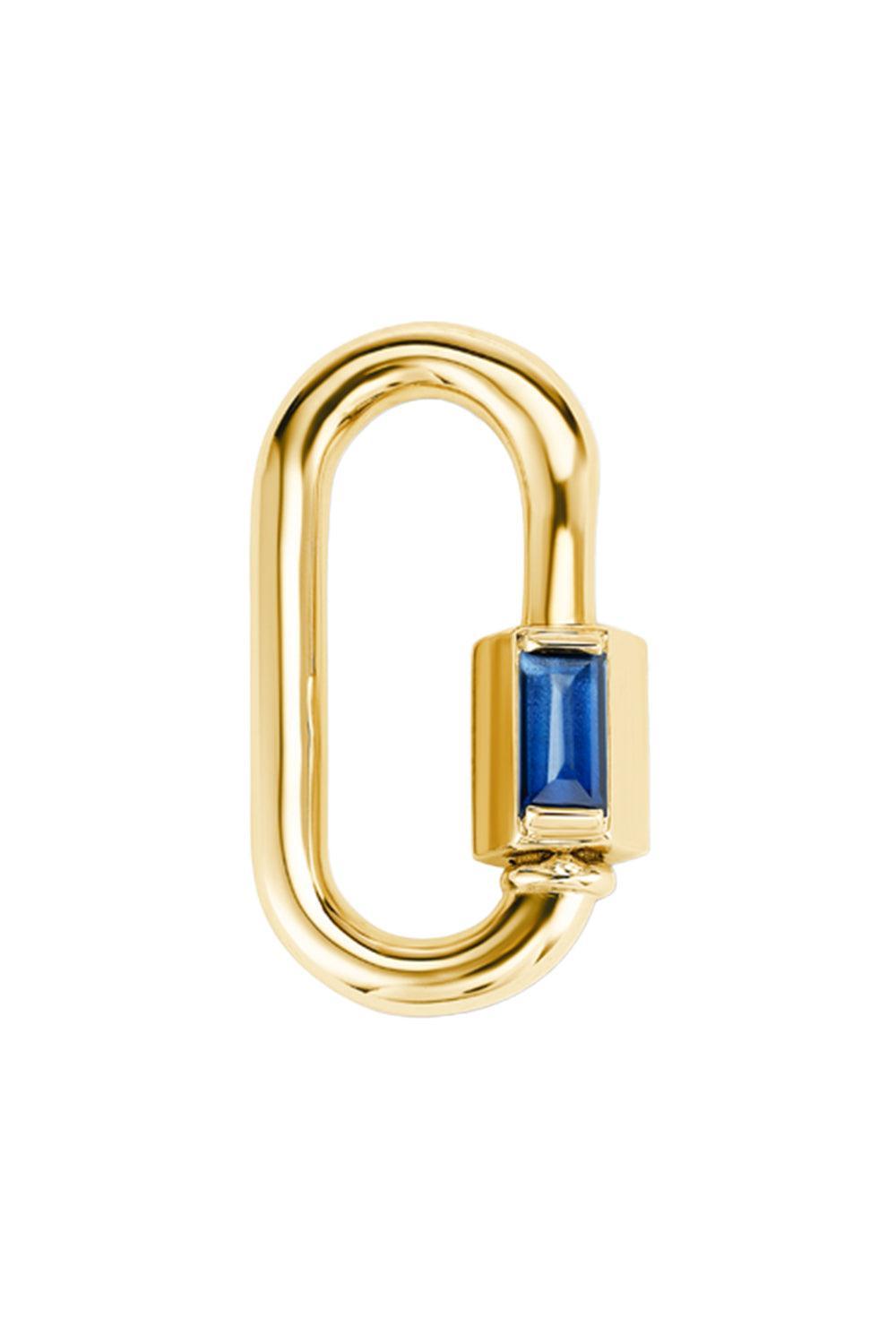 Blue Sapphire Solo Babylock-YELLOW GOLD-JEWELRYFINE JEWELPENDANT-MARLA AARON