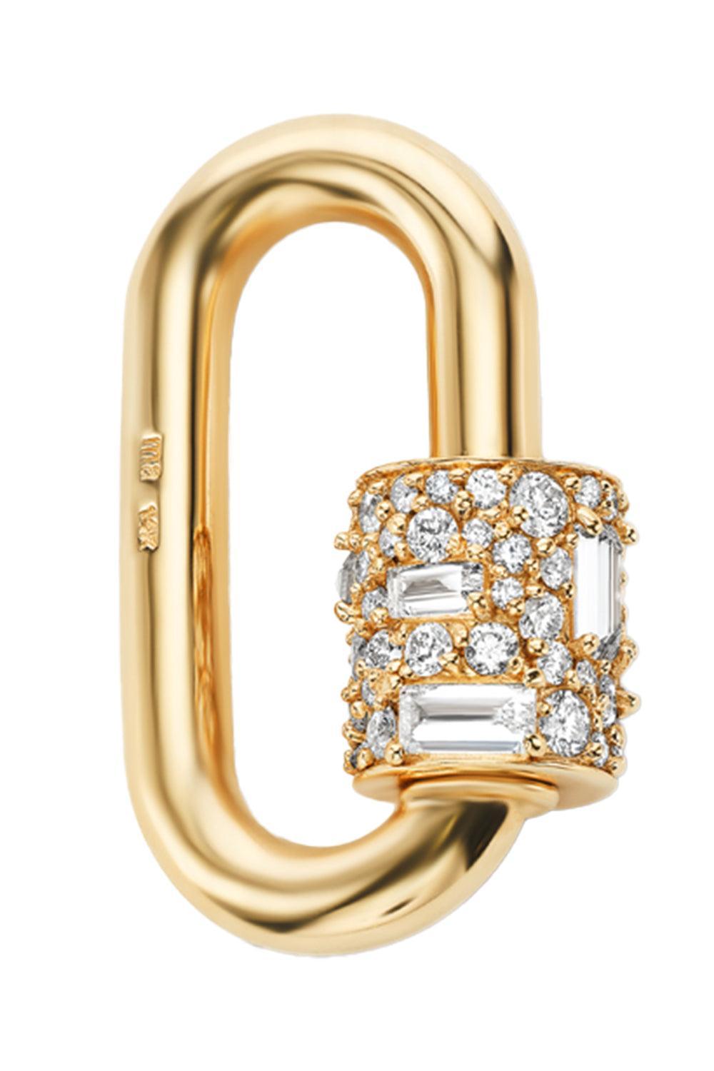 Diamond Medium Stoned Chubby Lock-YELLOW GOLD-JEWELRYFINE JEWELPENDANT-MARLA AARON