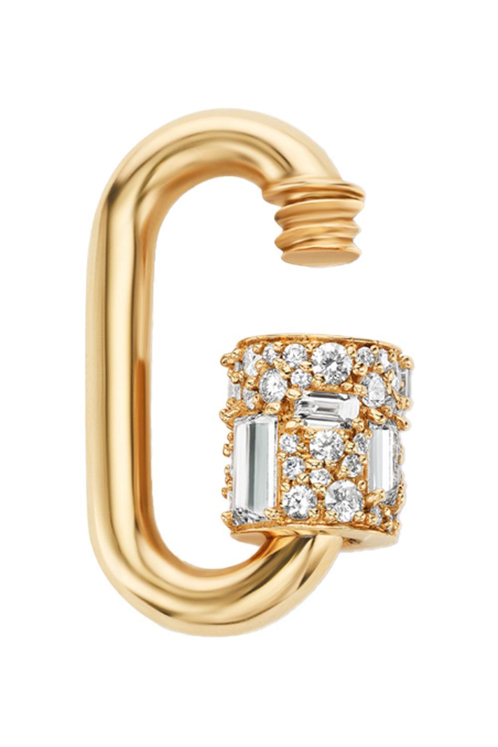 Diamond Medium Stoned Chubby Lock-YELLOW GOLD-JEWELRYFINE JEWELPENDANT-MARLA AARON