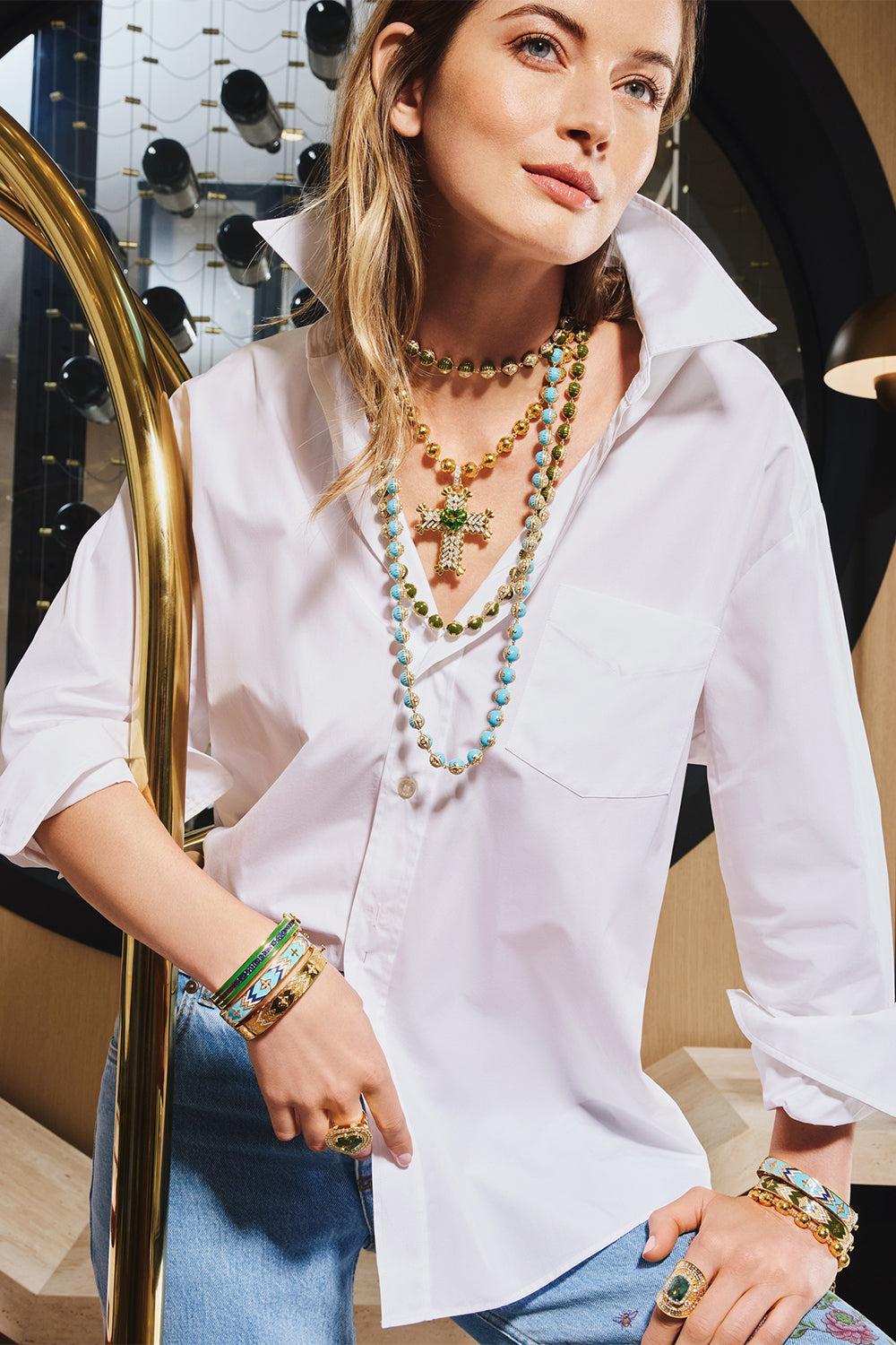 Sky Evil Eye Necklace-YELLOW GOLD-32-JEWELRYFINE JEWELNECKLACE O-BUDDHA MAMA