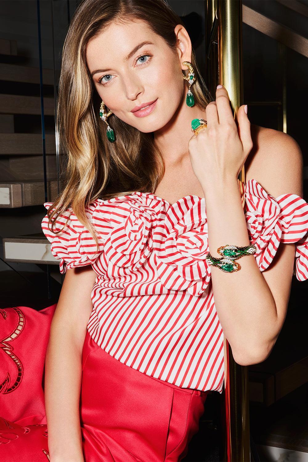 Emerald Diamond Channel Ring-YELLOW GOLD-JEWELRYFINE JEWELRING-DAVID WEBB