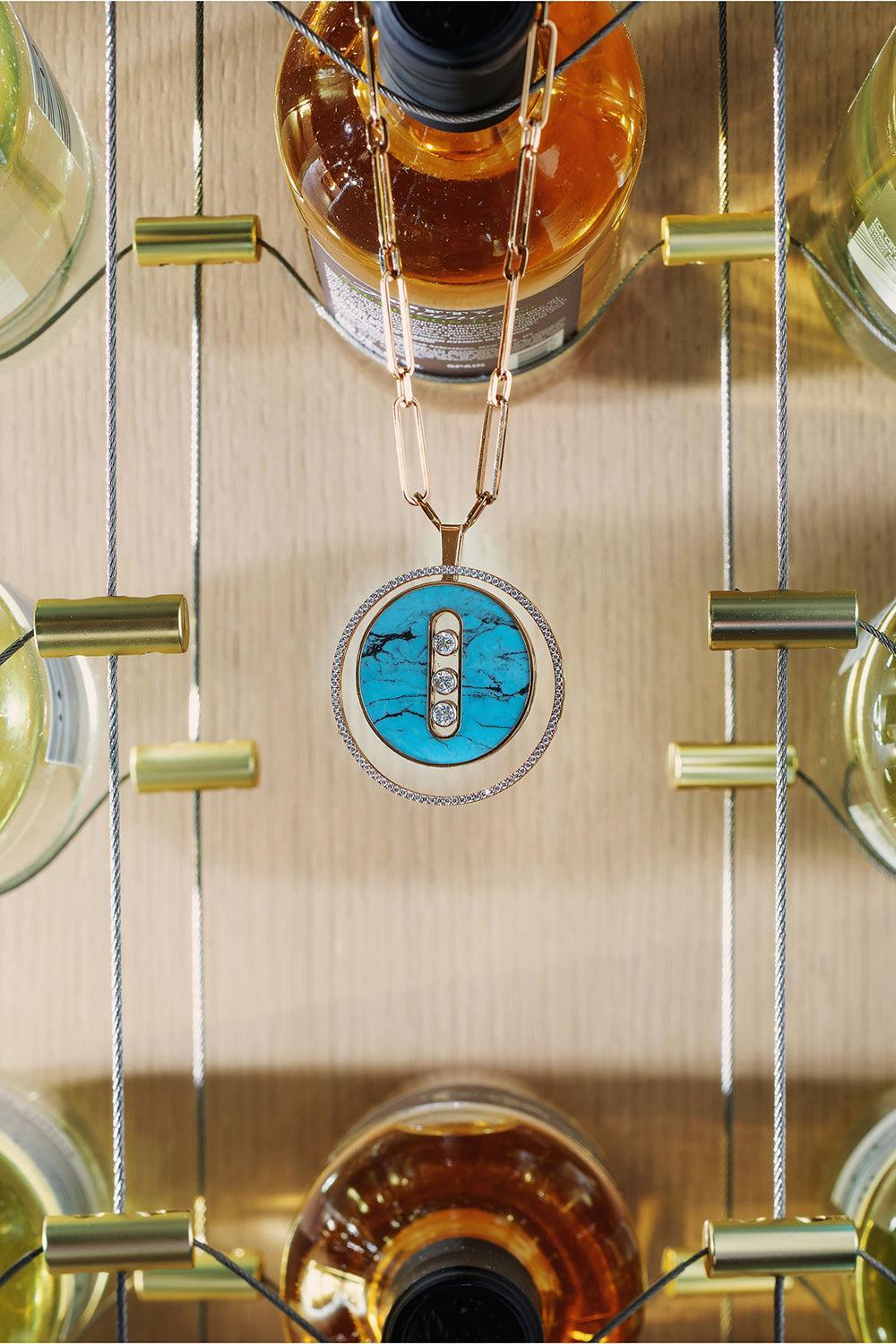 Turquoise Lucky Move LM Necklace-ROSE GOLD-JEWELRYFINE JEWELNECKLACE O-MESSIKA