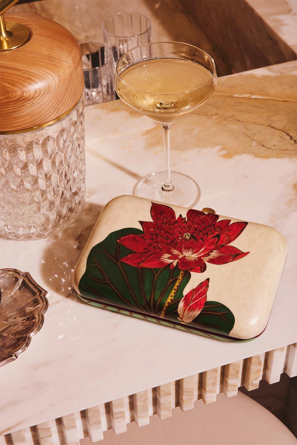 Gartnet Marquetry Lotus Flower Clutch-YELLOW GOLD-JEWELRYFINE JEWELMISC-SILVIA FURMANOVICH