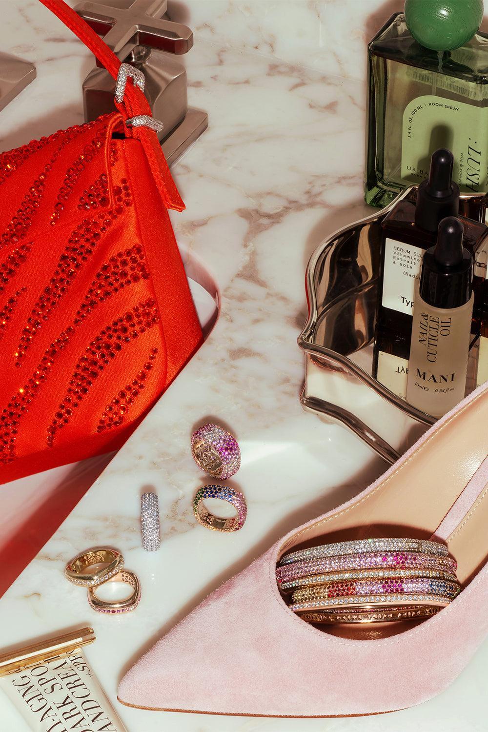 Champagne Diamond Ghost Bangle Bracelet-YELLOW GOLD-16-JEWELRYFINE JEWELBRACELET O-FULLORD