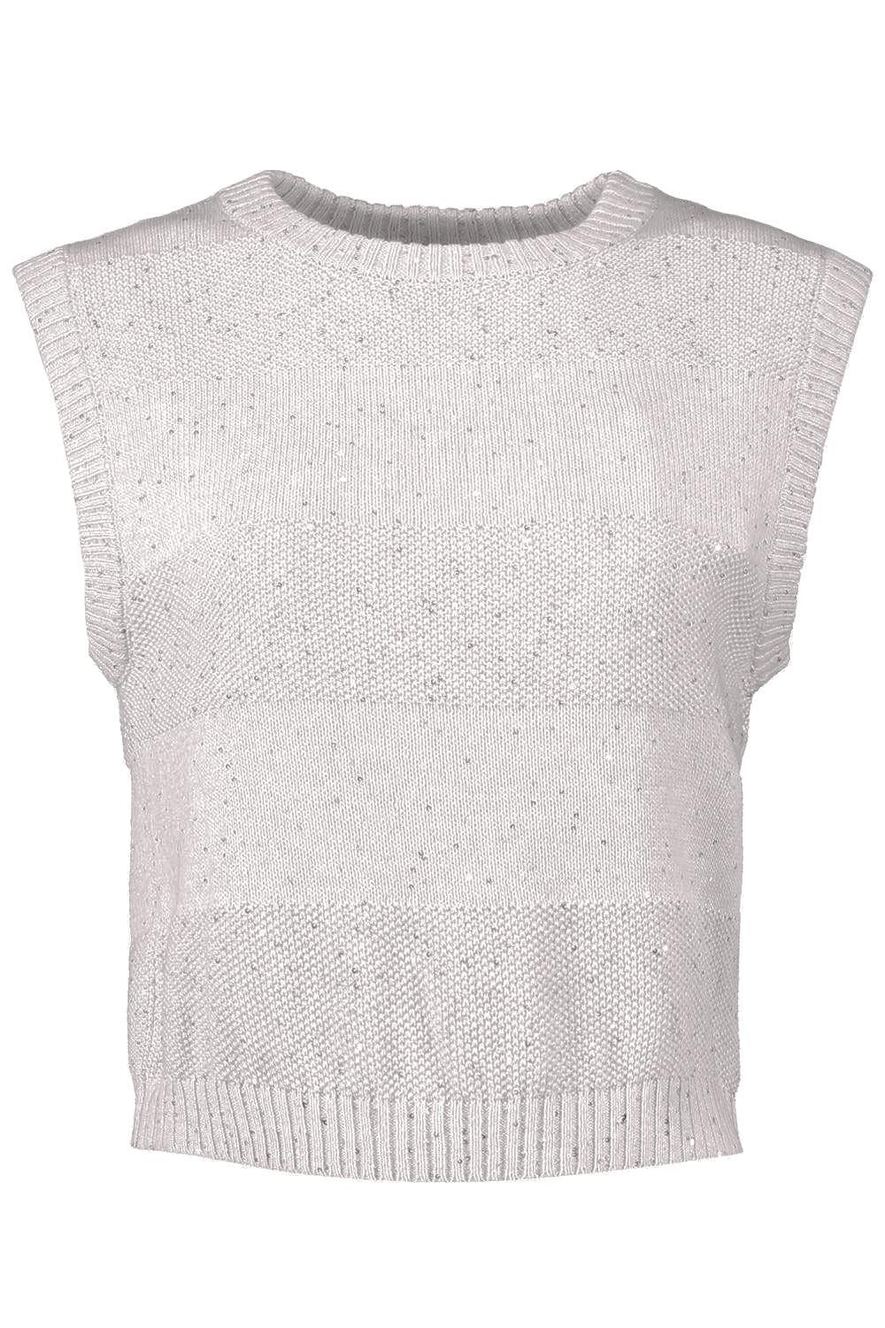 Two Stitch Striped Knit Tank - Desert